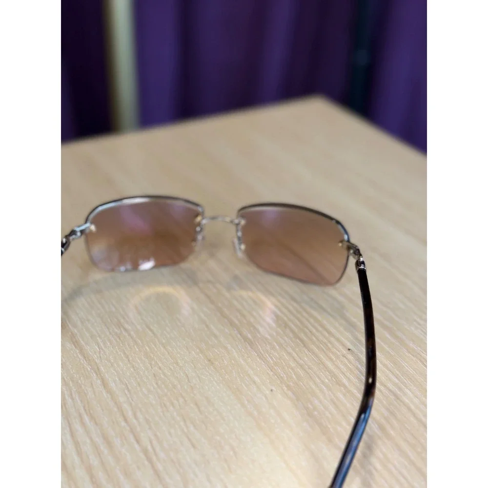 Coach Bleecker S5222 Sunglasses Brown Rimless Rectangle Tortoise Case